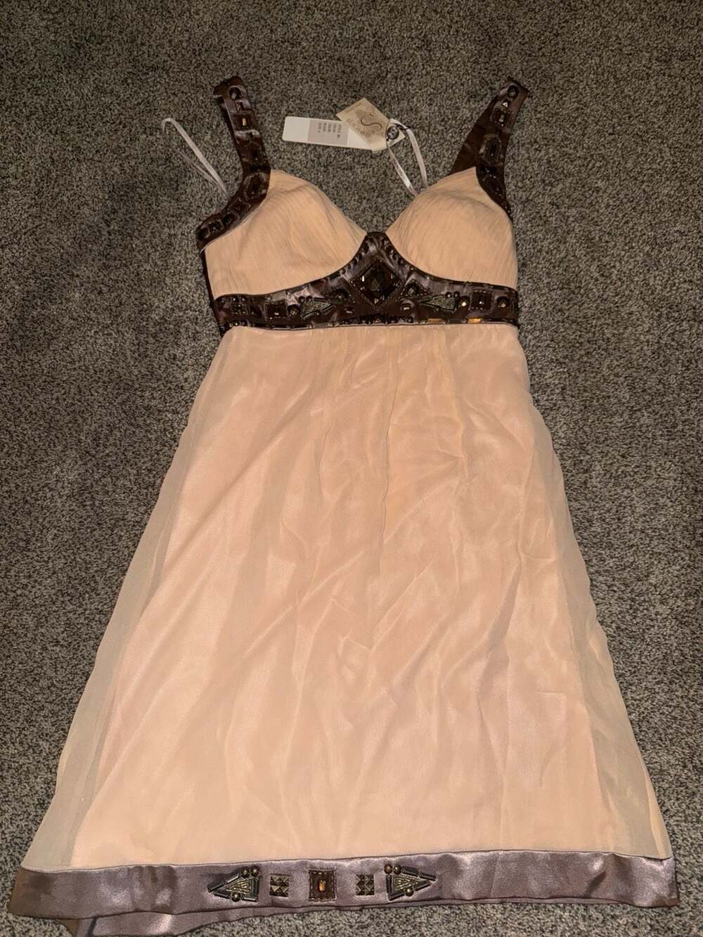 Sue Wong C9134 Beaded Halter Neck Cocktail Dress Size 4